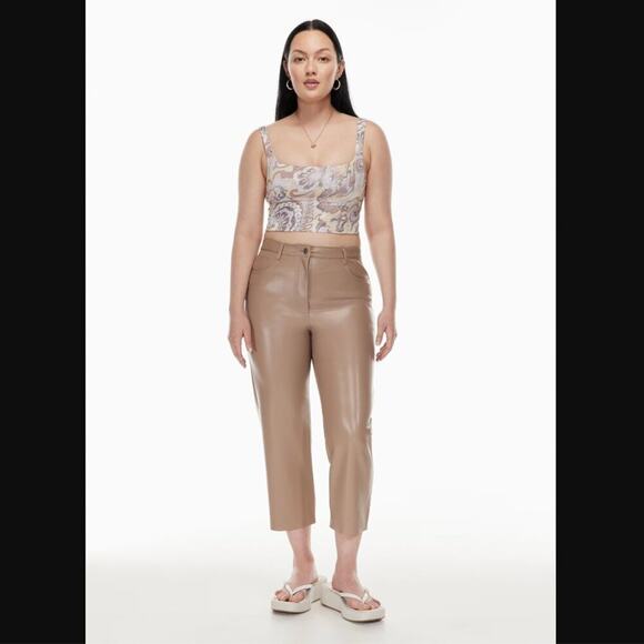 Aritzia Wilfred The Melina Cropped Pant – Grey Taupe – Size 16 – NWOT - Picture 1 of 5